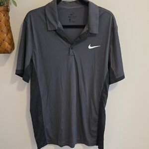 Nike DRI-FIT Men's Large Dark Gray Polo Shirt